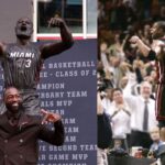 Dwayne Wade with his statue (L) and the 'This is His My House' Moment (R)