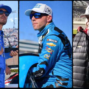 Kyle Larson, Ross Chastain and Rick Hendrick.