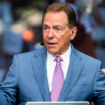 Alabama Crimson Tide former football coach and current ESPN analyst Nick Saban on the set of ESPN's College Game Day