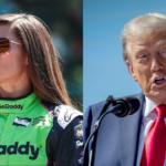 Danica Patrick(L) and Donald Trump(R).