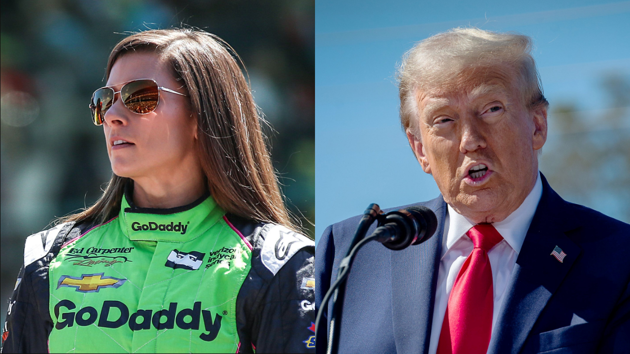 Danica Patrick(L) and Donald Trump(R).