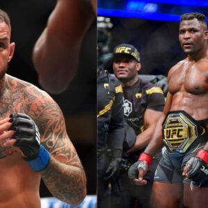 Renato Moicano (L) and Francis Ngannou (R)