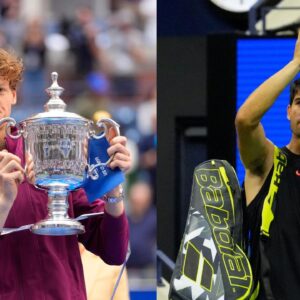 Jannik Sinner (L), Carlos Alcaraz (R)