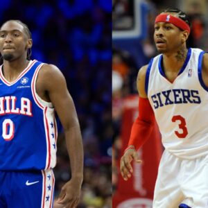 Tyrese Maxey (L) and Allen Iverson (R)