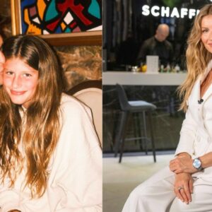 Tom Brady with Vivian Brady and Gisele Bundchen