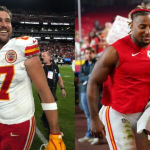 Travis Kelce(L) and Justin Reid(R)