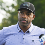 NBA Hall of Famer and former Memphis Grizzly Vince Carter speaks during the Danny Thomas Celebrity-Am held in conjunction with the FedEx St. Jude Championship