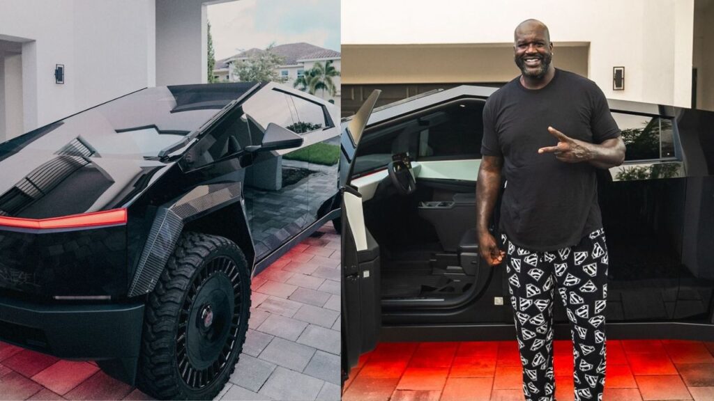 Shaquille O'Neal with his fancy ride