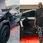 Shaquille O'Neal with his fancy ride