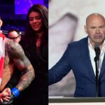 Ilia Topuria (L) and Dana White (R)