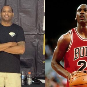 Derek Anderson (L) and Michael Jordan (R)