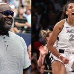 Shaquille O'Neal (L) and A'ja Wilson (R)