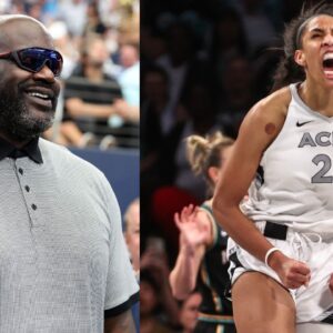 Shaquille O'Neal (L) and A'ja Wilson (R)