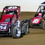 Steve Bordner driver Matt Westfall (54) Central Motorsports driver Jerry Coons Jr. (85) competes Thursday, Sept. 28, 2023, during qualifying for the NOS Energy Drink National Midget Championship Championship at the Indianapolis Motor Speedway. © Grace Hollars/IndyStar / USA TODAY NETWORK