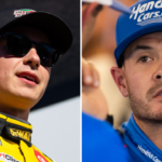 (L-R) NASCAR Cup Series drivers Christopher Bell and Kyle Larson.