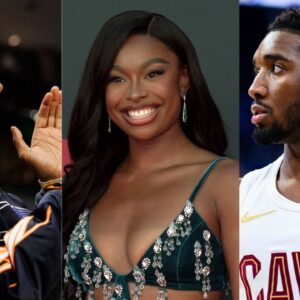 Brandon Jennings, Coco Jones, and Donovan Mitchell