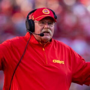 Kansas City Chiefs head coach Andy Reid argues with the referee during the fourth quarter against the San Francisco 49ers at Levi's Stadium.