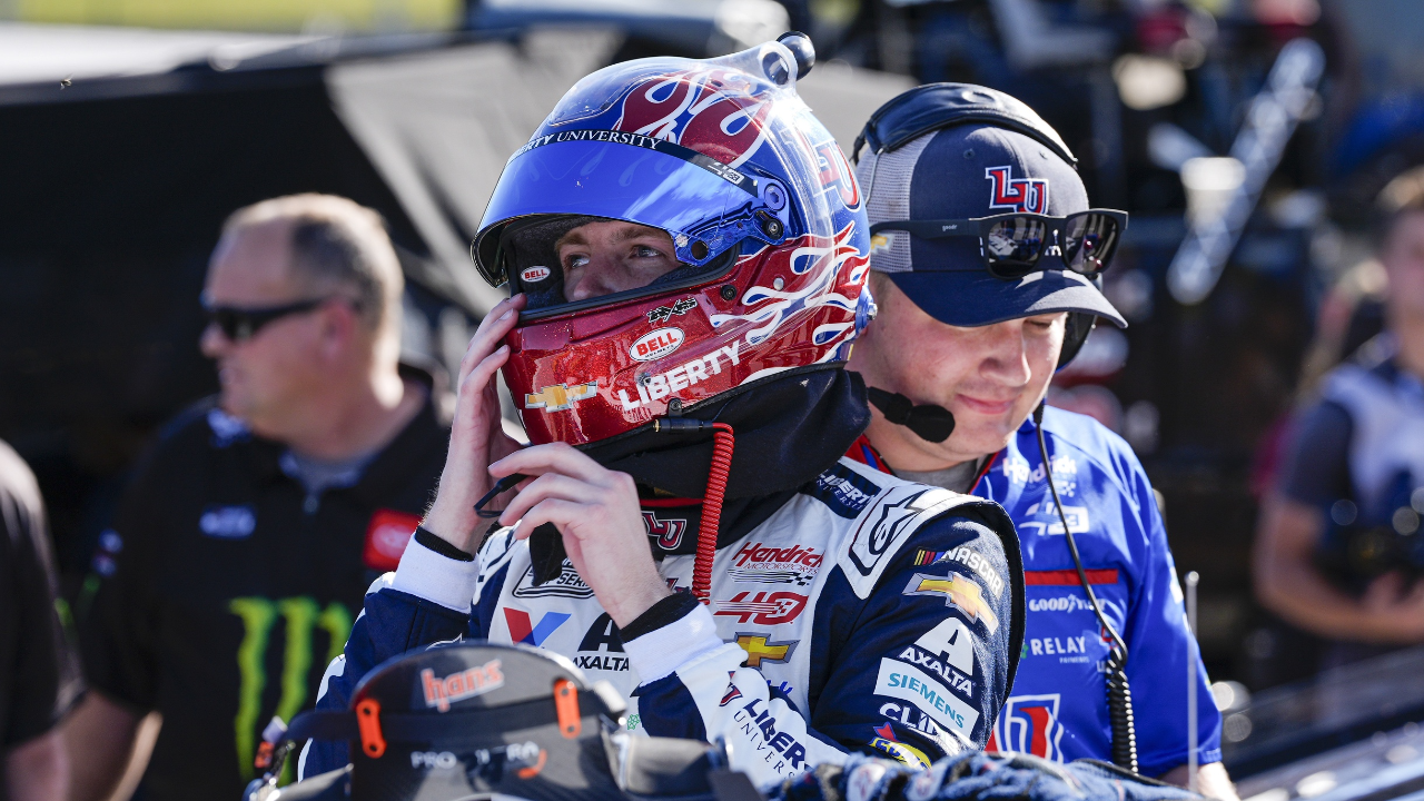 NASCAR Cup Series driver William Byron (24) after his run during cup qualifying at Martinsville Speedway.
