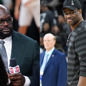 Shaquille O'Neal (L) and David Robinson (R)