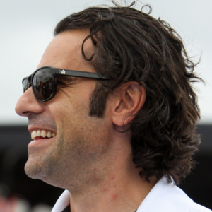 Verizon IndyCar Series former driver Dario Franchitti stands on pit road prior to the ABC Supply 500 at Pocono Raceway.