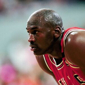 Chicago Bulls guard Michael Jordan (23) against the Portland Trail Blazers during the 1992 season at Memorial Coliseum