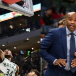 Giannis Antetokounmpo (L), Vince Carter (R)