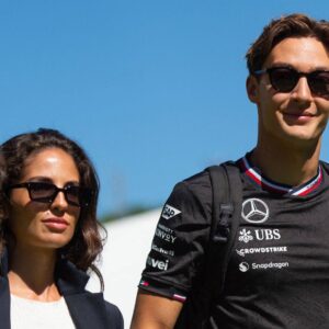 Race 63 George Russell (GBR) and his girlfriend Carmen Montero Mundt (SPA) MERCEDES-AMG PETRONAS F1 TEAM seen in the paddock of the F1 ARAMCO GRAND PRIX OF SPAIN 2024