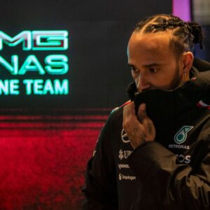 November 20 2024 Las Vegas NV, USA Mercedes AMG Petronas Motorsport driver Lewis Hamilton (44) of Team Great Britain coming out of Mercedes team garage into the paddock club area before the Formula 1 Heineken Sliver Las Vegas Grand Prix in Las Vegas