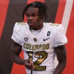 Buffaloes cornerback Travis Hunter (12) after the game with Colorado Buffaloes and Utah Utes held at Rice-Eccles Stadium in Salt Lake Ut.