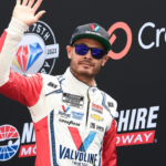 NASCAR Cup Series driver Kyle Larson (5) is introduced before the start of Crayon 301 at New Hampshire Motor Speedway.