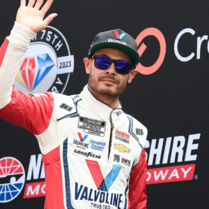 NASCAR Cup Series driver Kyle Larson (5) is introduced before the start of Crayon 301 at New Hampshire Motor Speedway.