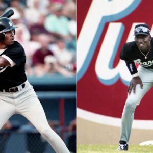 Michael Jordan in action for the Birmingham Barons