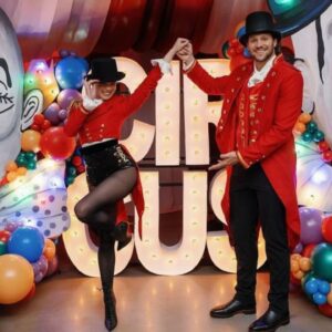 Josh Allen and Hailee Steinfeld among their Halloween celebrations, dressed up as ringmasters.