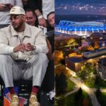 KIyan and Carmelo Anthony (L) and Syracuse campus (R)