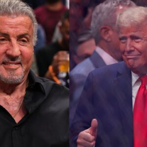 Sylvester Stallone (L), Donald Trump (R)