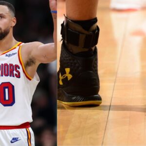 Stephen Curry (L) and His Ankle Braces (R)
