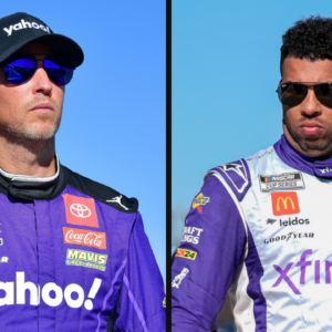Denny Hamlin (L) and Bubba Wallace (R).