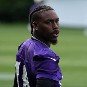 Minnesota Vikings wide receiver Justin Jefferson (18) during practice at The Grove.