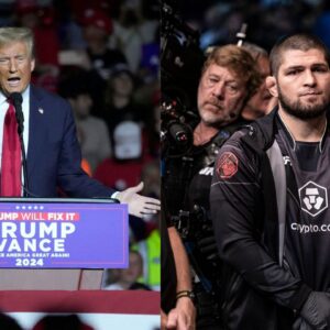Donald Trump (L), Khabib Nurmagomedov (R)