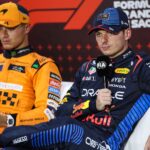 F1 Grand Prix of Brazil Max Verstappen of Red Bull Racing RB20 and Lando Norris of McLaren F1 Team MCL38 pose for a portrait during the Formula 1 Grand Prix of Brazil at Autodromo Jose Carlos Pace in Sao Paulo, Brazil, on October 31 to November 3, 2024
