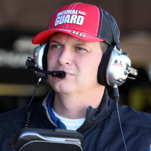 NASCAR Sprint Cup Series crew chief Steve Letarte looks on from the garage during practice for the AAA 400 at Dover International Speedway.