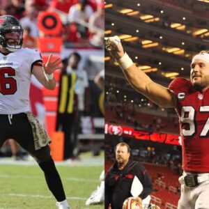 Baker Mayfield(L) and Nick Bosa(R)