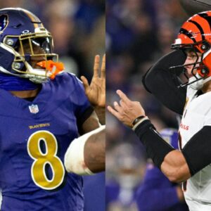 Lamar Jackson (L); Joe Burrow (R)