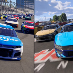 Left Image Credit: Forza Motorsports, Right Image Credits: NASCAR 21 Ignition.