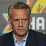 NASCAR president Steve Phelps speak to the media prior to practice for the NASCAR championship race at Phoenix Raceway.