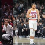 Kendrick Perkins (L), Stephen Curry (R)