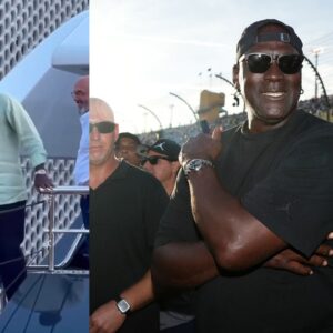 Michael Jordan's Rolex Day Date Oyster Perpetual Olive Green (L), Michael Jordan (R).