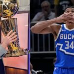 Kevin O'Connor (L) and Giannis Antetokounmpo (R)