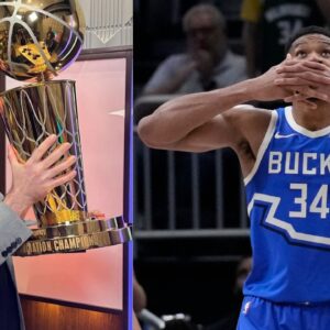 Kevin O'Connor (L) and Giannis Antetokounmpo (R)