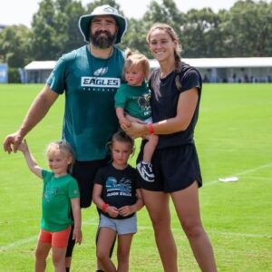 Jason Kelce, Kylie Kelce, Wyatt, Elliotte, and Bennett